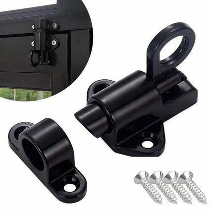 5PCS Aluminum Alloy Spring Bolt Self-Closing Sliding Door Window Lock Buckle Set