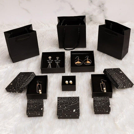 20x Holographic Silver Foil Jewelry Box for Earrings Bracelets Rings Packing Box