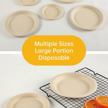 100x Biodegradable Sugarcane Paper Trays - Eco-Friendly & Durable for Food - Aimall