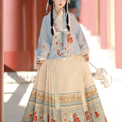 Ming Dynasty Hanfu Female Cashmere Thick Short Jacket Chinese Style Winter Coat