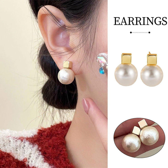 High-End Geometric Cotton Earrings Simple Versatile Fashion Niche Design Jewelry