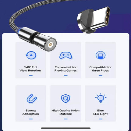 540° Rotate Magnetic Charging Cable For TypeC - Aimall