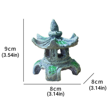 Chinese Fish Tank Decoration Hexagonal Pavilion Aquascape Ornament for Aquarium