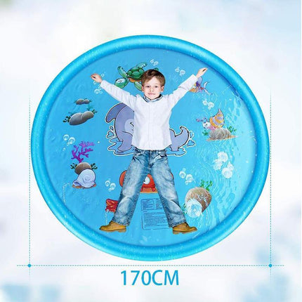 170CM Inflatable Water Splash Spray Mat Kids Sprinkler Play Pad Outdoor Pool - Aimall