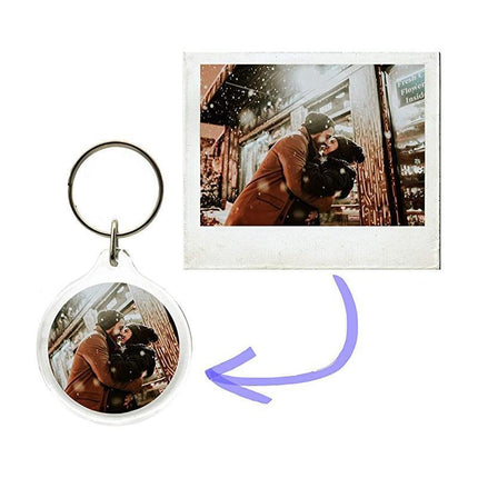 20PCS Keyring Clear Acrylic Photo Key Chain Picture Frame Blanks DIY Rings Gifts - Aimall