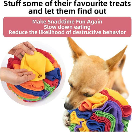 Snuffle ball Dog Puzzle Toys Increase IQ Slow Dispensing Feeder Pet Cat Trainiod L - Aimall