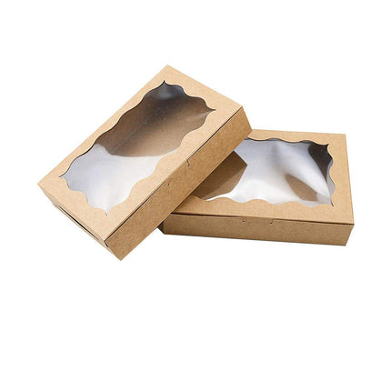 50pcs Rectangular Kraft Paper Window Box Gift Packaging Boxes Party Favors