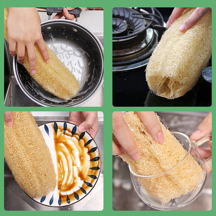 5Pcs Natural Loofah Luffa Loofa Exfoliating Shower Sponge Body Bath Scrubbers - Aimall