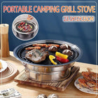 Korean Style Table Charcoal Portable BBQ Grill Camping Outdoor Stainless 40cm - Aimall