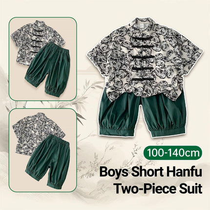 Boys Two-Piece Short-Sleeved Hanfu Traditional Chinese Style Outfit