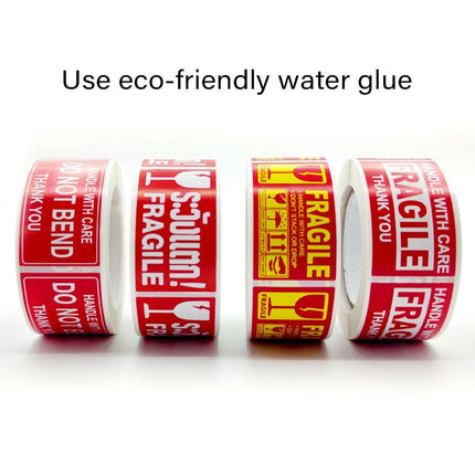 4Rolls Fragile Warning Label Stickers English Caution Handle With Care Packaging