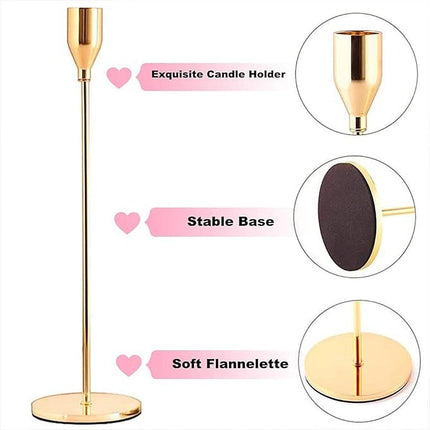 Set of 3 Decorative Candlestick Holder Candle Stand for Wedding / Dinner / Party