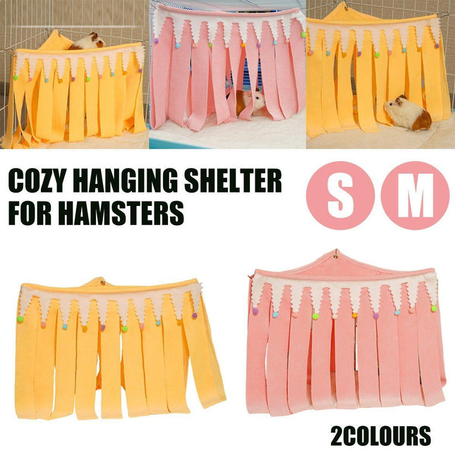 Hammock Hideout House for Hamsters Guinea Pigs Rabbits with Tassel Shelter