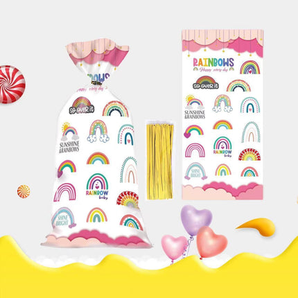 150PCS Rainbow Series Candy Bag Children's Birthday Party Gift Bag Christmas
