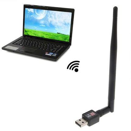 802.11AC AC600 USB WiFi Wireless Adapter Dongle WPS 5GHz Dual Band 5dBi Antenna - Aimall