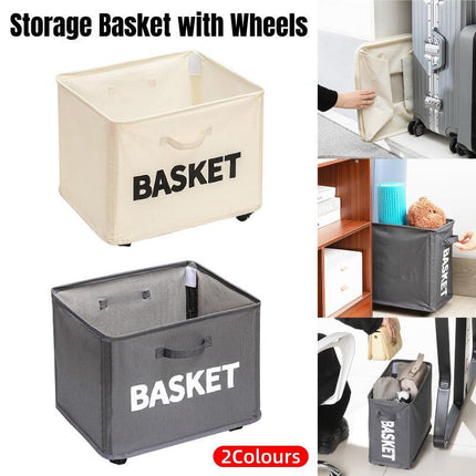 Rolling Storage Basket with Wheels for Under Desk or Shelf Organisation