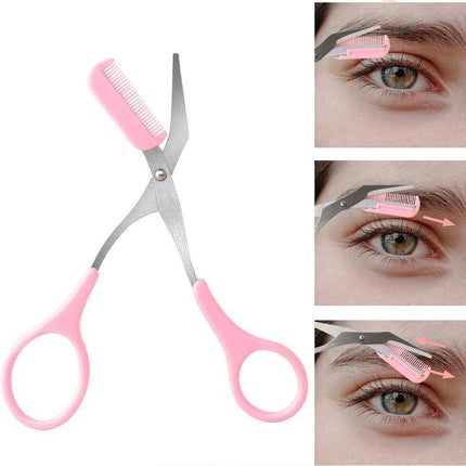 Eyebrow Trimmer Grooming Scissors Eyelash Thinning Shears Comb Brow Shaping Tool - Aimall