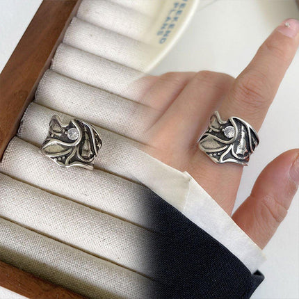 Non-Fading Hip Hop Open Ring for Girls Stylish Adjustable Fashion Jewelry