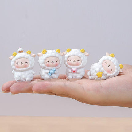 Creative Mini Cartoon Lamb Resin Figurines Duck Ornament Statue Miniatures - Aimall