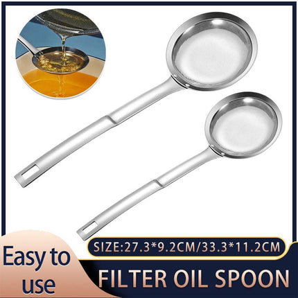 Oil Separator Spoon Mesh Fine Hole Filter Degreasing Residue Cooking Tool