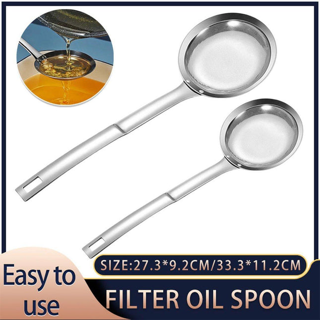 Oil Separator Spoon Mesh Fine Hole Filter Degreasing Residue Cooking Tool