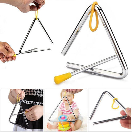 Kids Metal Musical Triangle With Striker Rod Percussion Instrument Toys Gift - Aimall