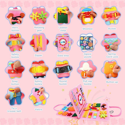 Cloth Busy Board Sensory Education Book Felt Bag Toy for Early Learning and Play