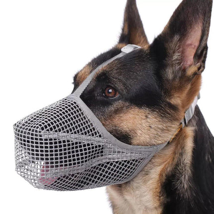 2PCS Adjustable Mesh Pet Dog Muzzle Mask Mouth Cover No Bite Strap Mouth Cover