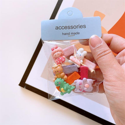 5Pcs Cute Cartoon Animal Hairpin Set for Girls - Mini Hair Clips Party Gift