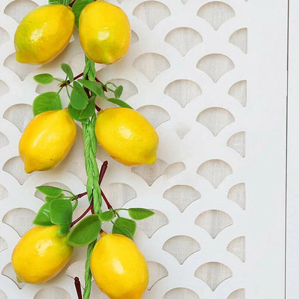 2pcs Artificial Yellow Lemon Hanging Decorations Fake Fruit Home Decor Set