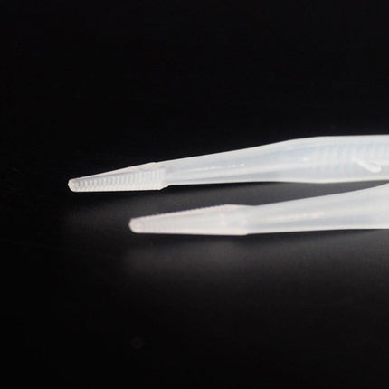 18cm Plastic Luminous Tweezer Feeding Tongs Straight for Reptile Feeder White