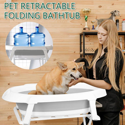 Pet Bath Tub Elevated Stand for Cats and Puppies Portable Bathing Tub for Pets
