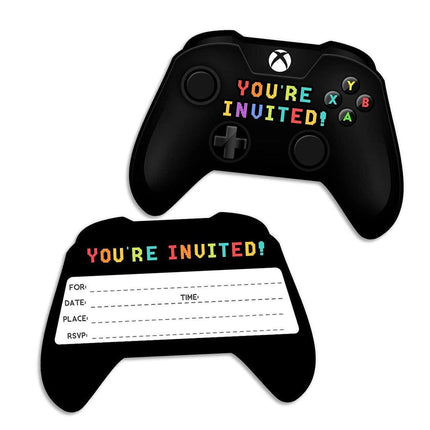 30set Gamepad Theme Party Invitation Cards Video Game Birthday Party Invites Set