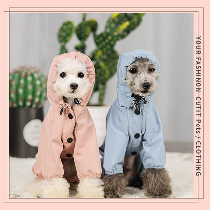 Outdoor Reflective Waterproof Dog Raincoat Breathable Four Legged Pet Jacket