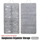 Wall Mounted Felt Glasses Storage Bag Foldable Hanging Sunglasses Organizer