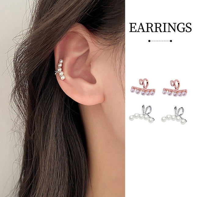 Pearl Ear Bone Clip Earrings No Piercing Needed Elegant Jewelry for Women Girls