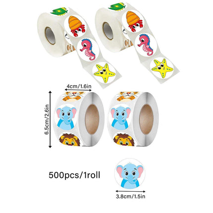 2 Rolls Animal Thank You Stickers for Toy Packaging and Decorative Gift Labelling