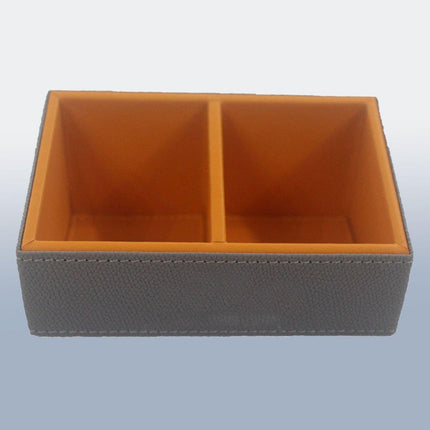 Beveled Double Compartment Tea Caddy Hotel Room Organizer for Sugar Tea Bags