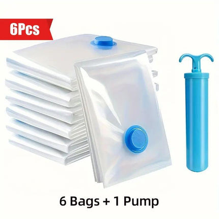 Vacuum Compression Storage Bag with Pump Clothes Organizer Space Saving Bags