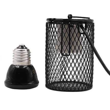 Reptile Ceramic Heat Lamp with Anti-hot Cage Light Holder Switch Set Brooder Pet - Aimall