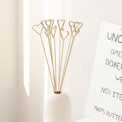 100pcs Flower Metal Clips Holders Gift Florist Bouquet Blessing Card Clips Set