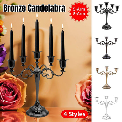 3/5 Arms Alloy Candle Holder Stand Candlesticks Candelabra Wedding Home Decor