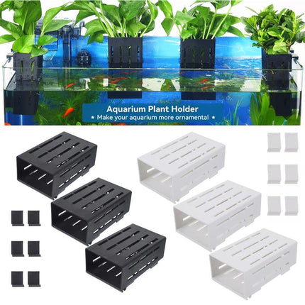 Hydroponic Plant Storage Rack Fish Tank Decoration Square Aquarium Basket Holder
