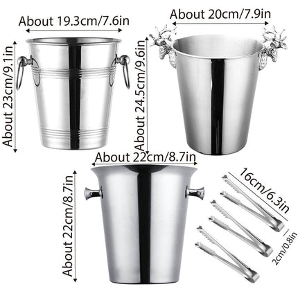 5L Stainless Steel Ice Bucket Champagne Wine Bucket Hotel Bar Ice Container