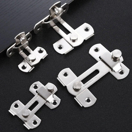 2 Sets 90 Degree Sliding Door Buckle Hitch Safety Latch Chain Lock Catch Kit