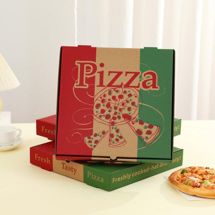 50pcs Pizza Packing Boxes Folding Box Durable Food Storage Containers Colourful