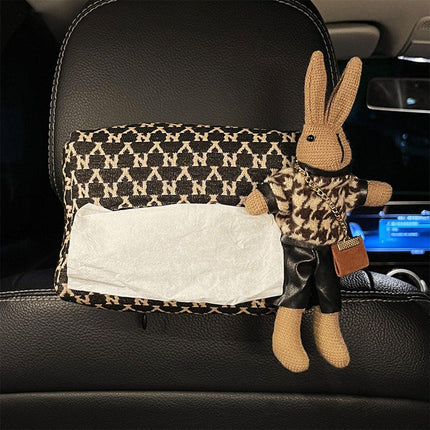 Car Tissue Box Cute Fabric Hanging Box for Car and Living Room Tissue Organizer