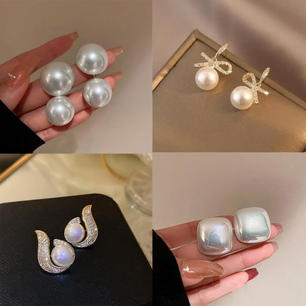 Elegant Simple Pearl Earrings Various Styles For Women Ladies Jewelry Gift - Aimall