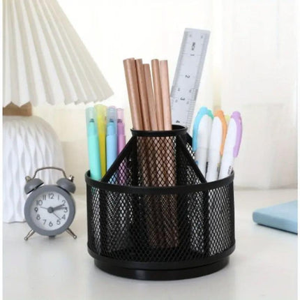 Rotating Pen Holder Organizer Multifunctional Desk Storage Bucket for Office