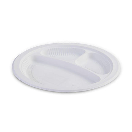 100pcs Corn Starch Degradable Dinner Plates Bone Dish Fruit Plate Simple Party